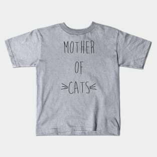 Mother of Cats Handwritten (Black Text) Kids T-Shirt